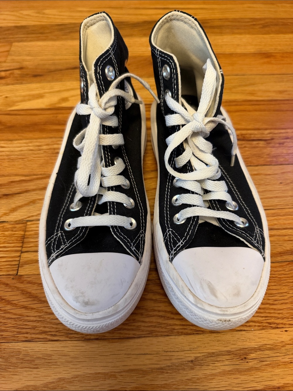 Classic Black High-Top women Sneakers with White Laces